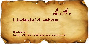 Lindenfeld Ambrus névjegykártya