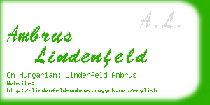 ambrus lindenfeld business card